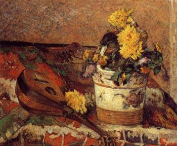 Paul Gauguin : Dahlias and Mandolin
